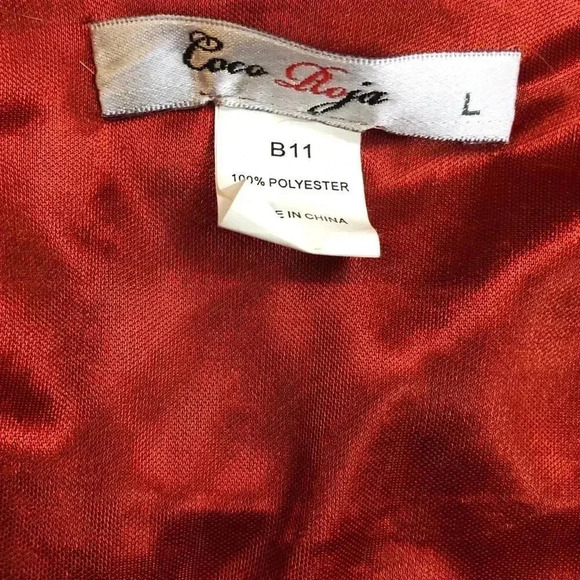 - pleated FLORAL MIDI DRESS LONG SLEEVE BURGUNDY AND NAVY BLUE SIZE L - Picture 6 of 6